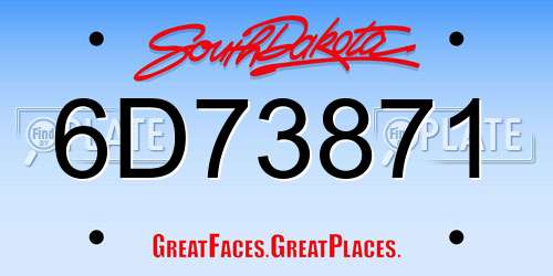 6D73871 South Dakota License Plate