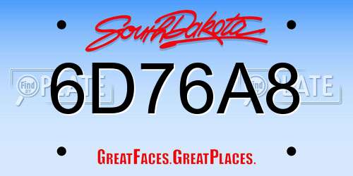 6D76A8 South Dakota License Plate