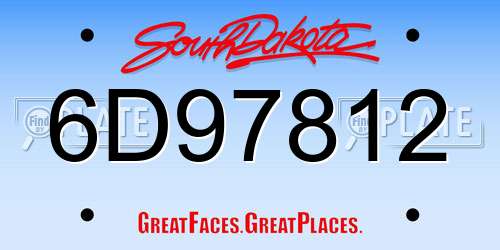 6D97812 South Dakota License Plate