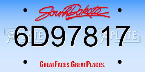 6D97817 South Dakota License Plate