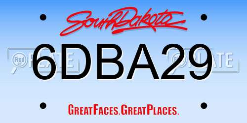 6DBA29 South Dakota License Plate