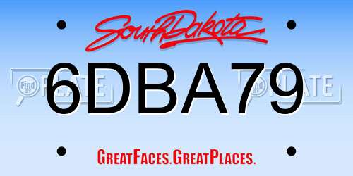 6DBA79 South Dakota License Plate