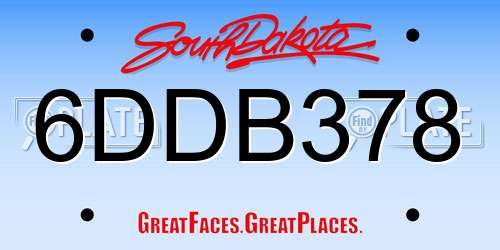 6DDB378 South Dakota License Plate