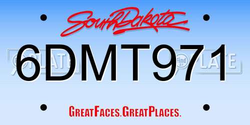 6DMT971 South Dakota License Plate