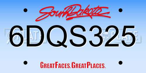 6DQS325 South Dakota License Plate