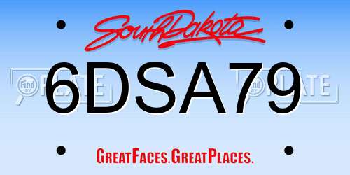 6DSA79 South Dakota License Plate