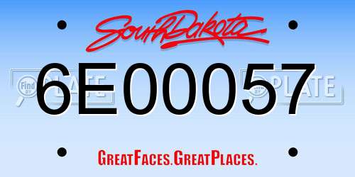 6E00057 South Dakota License Plate