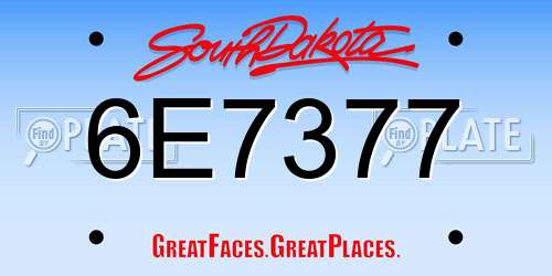 6E7377 South Dakota License Plate