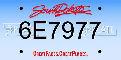 6E7977 South Dakota License Plate