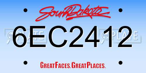 6EC2412 South Dakota License Plate