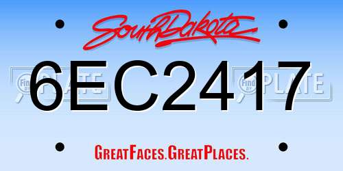 6EC2417 South Dakota License Plate