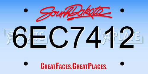6EC7412 South Dakota License Plate