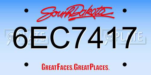 6EC7417 South Dakota License Plate