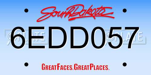 6EDD057 South Dakota License Plate