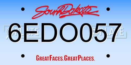 6EDO057 South Dakota License Plate