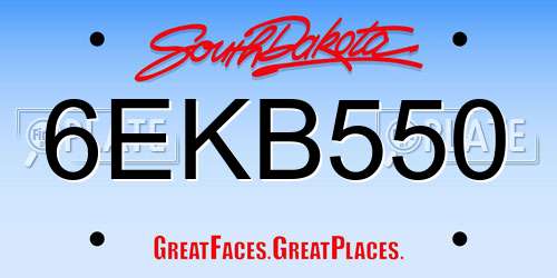 6EKB550 South Dakota License Plate