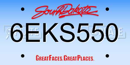 6EKS550 South Dakota License Plate
