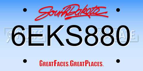 6EKS880 South Dakota License Plate