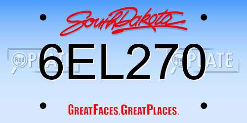 6EL270 South Dakota License Plate