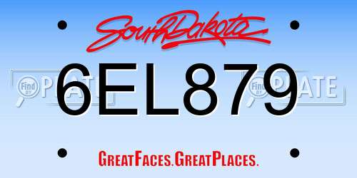 6EL879 South Dakota License Plate