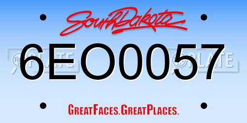 6EO0057 South Dakota License Plate