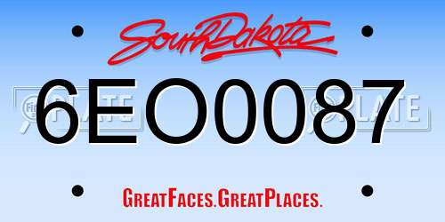 6EO0087 South Dakota License Plate
