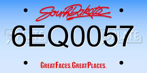 6EQ0057 South Dakota License Plate