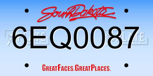 6EQ0087 South Dakota License Plate