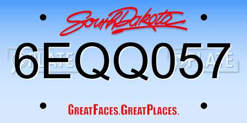 6EQQ057 South Dakota License Plate