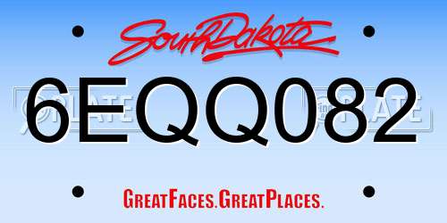 6EQQ082 South Dakota License Plate