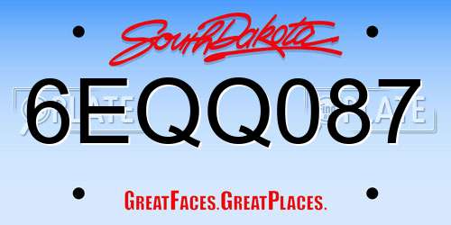 6EQQ087 South Dakota License Plate