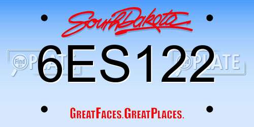 6ES122 South Dakota License Plate