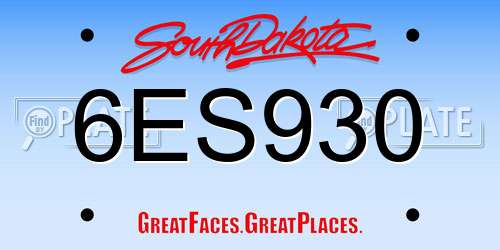 6ES930 South Dakota License Plate