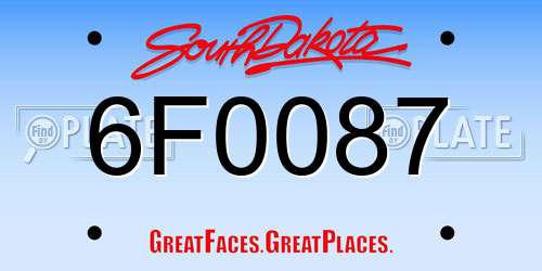 6F0087 South Dakota License Plate