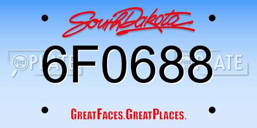 6F0688 South Dakota License Plate