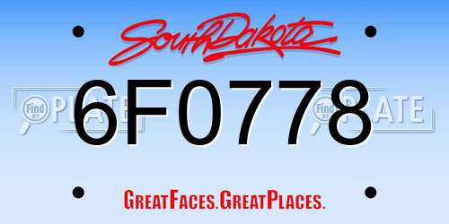6F0778 South Dakota License Plate