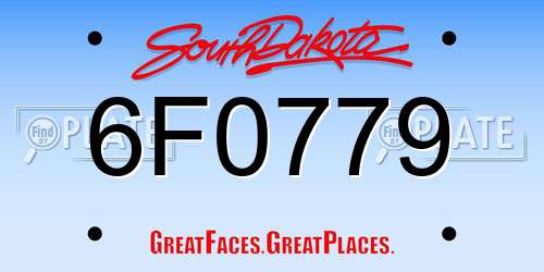 6F0779 South Dakota License Plate
