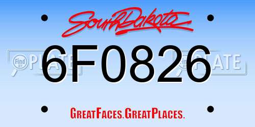 6F0826 South Dakota License Plate