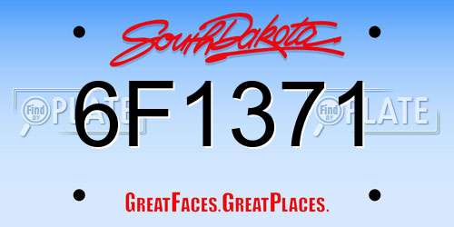 6F1371 South Dakota License Plate