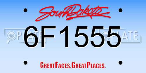 6F1555 South Dakota License Plate