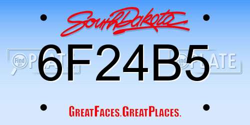 6F24B5 South Dakota License Plate
