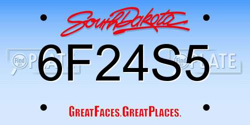6F24S5 South Dakota License Plate