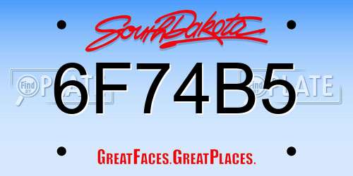 6F74B5 South Dakota License Plate