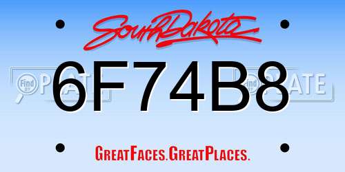 6F74B8 South Dakota License Plate