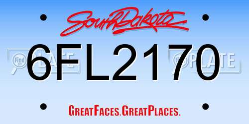 6FL2170 South Dakota License Plate