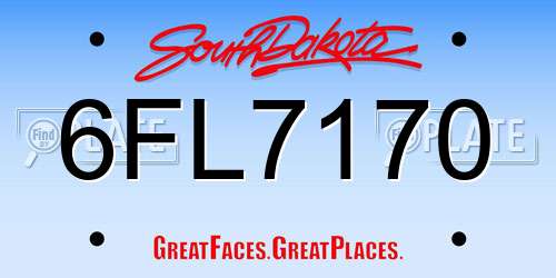 6FL7170 South Dakota License Plate