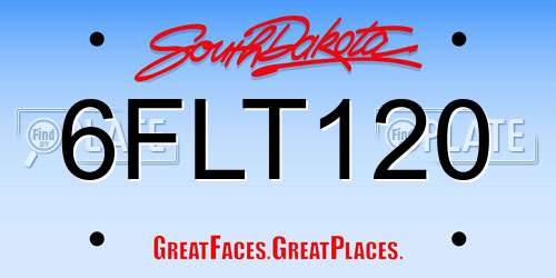 6FLT120 South Dakota License Plate