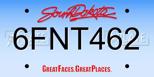 6FNT462 South Dakota License Plate