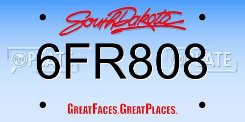 6FR808 South Dakota License Plate