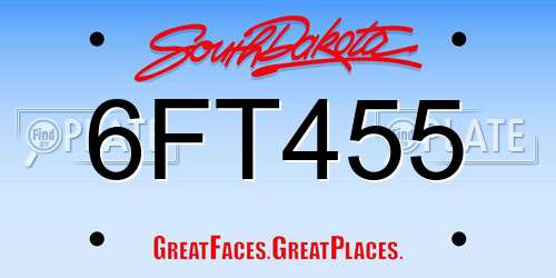 6FT455 South Dakota License Plate